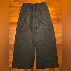 Wilfred Aritzia Womens Linen Blend Wide Leg Pants Sustainable Quiet Luxury Sz M